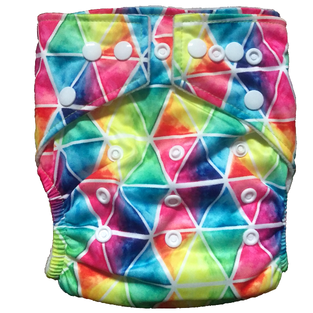 Stay Dry Bamboo Cloth Nappy - Rainbow Triangles