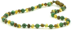 Green and African Jade Amber Necklace