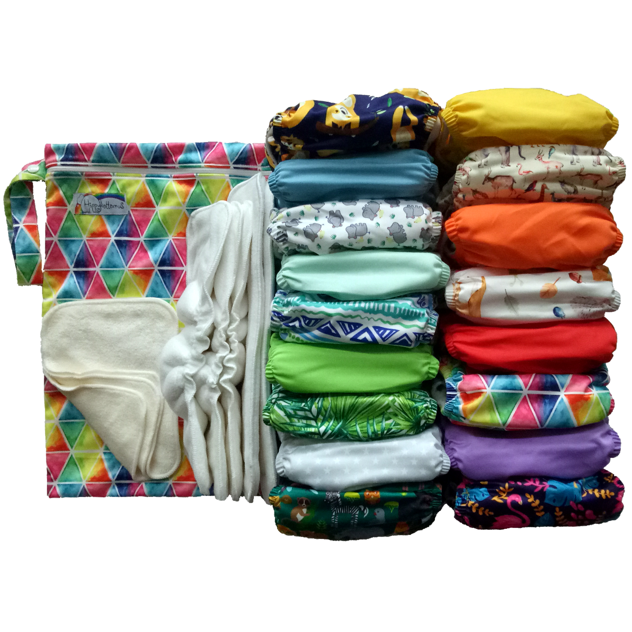 Modern cloth nappy supplementary nappy stash for Hippybottomus Australia