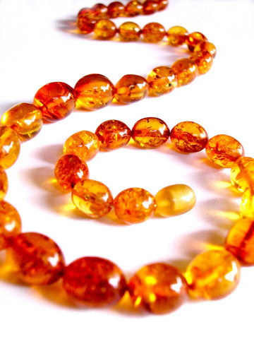 Hippybottomus Amber Teething Necklace - Baroque Cognac