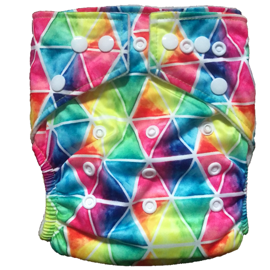 Stay Dry Bamboo Cloth Nappy - Rainbow Triangles