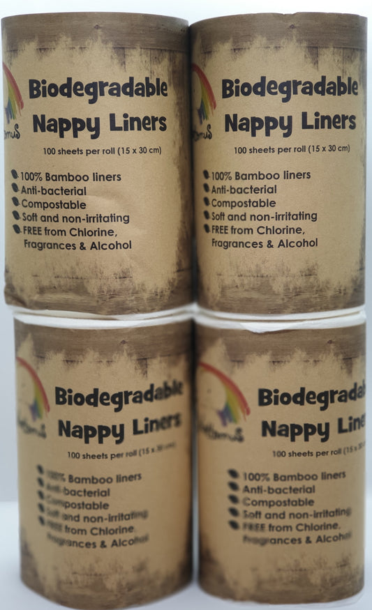 Biodegradable Bamboo Nappy Liners 4 pack