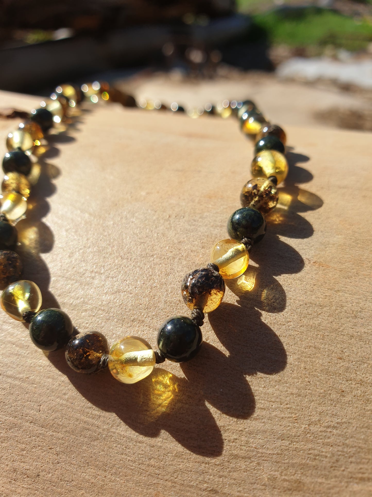 Aventurine & Marble Amber Necklace