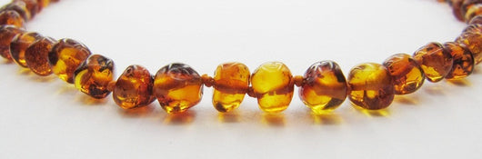 Amber Teething Anklets - Baroque Beads