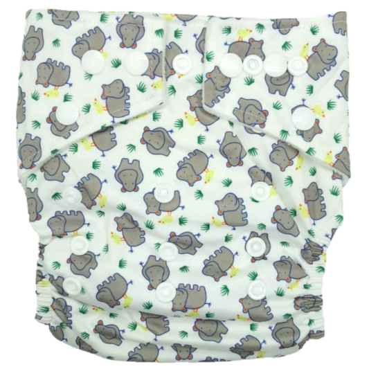 Hippybottomus Bamboo Stay Dry Modern Cloth Nappy - Hippopotamus