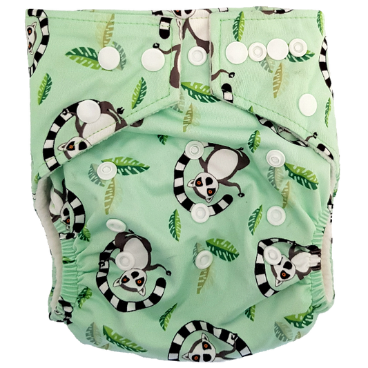 Stay Dry Bamboo Cloth Nappy - Lemurs