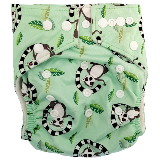 Stay Dry Bamboo Cloth Nappy - Lemurs