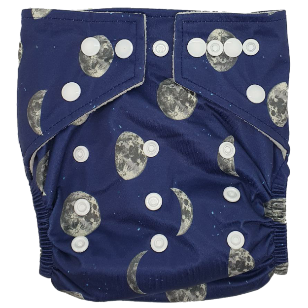 Hippybottomus Stay Dry Bamboo Moon Modern Cloth Nappy