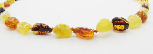 Amber Teething Necklaces - Olive Beads