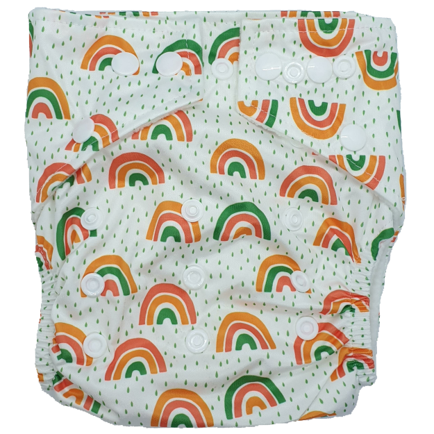 Hippybottomus Stay Dry Bamboo Nappy - Rainbows