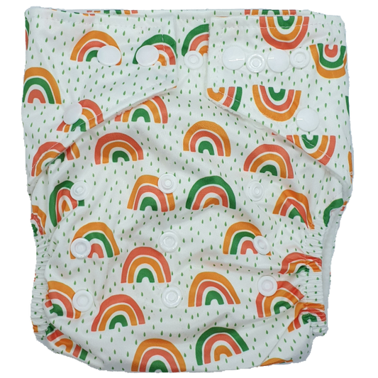 Hippybottomus Stay Dry Bamboo Nappy - Rainbows