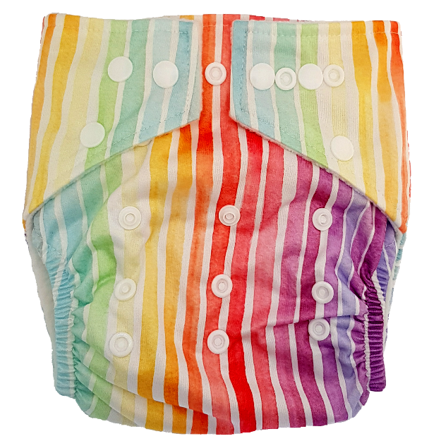 Stay Dry Bamboo Cloth Nappy - Rainbow Stripes