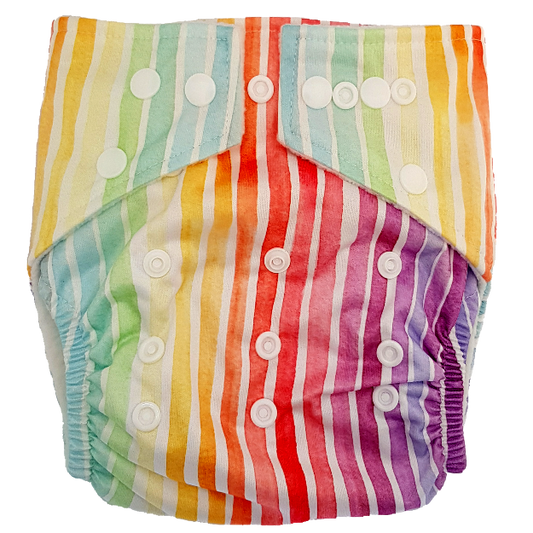 Stay Dry Bamboo Cloth Nappy - Rainbow Stripes