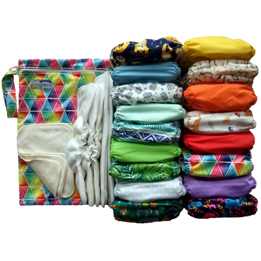 Modern cloth nappy supplementary nappy stash for Hippybottomus Australia