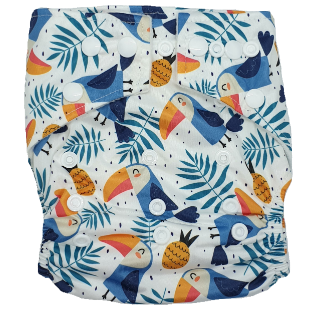 Hippybottomus Stay Dry Bamboo Nappy - Toucan