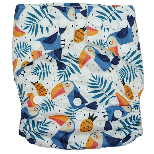 Hippybottomus Stay Dry Bamboo Nappy - Toucan