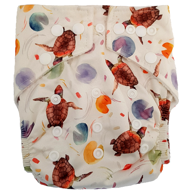 Stay Dry Bamboo Cloth Nappy - Turtles