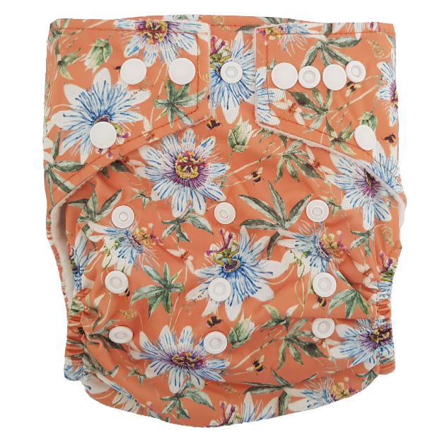 Hippybottomus Stay Dry Bamboo Cloth Nappy - Passion Flower