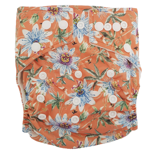 Hippybottomus Stay Dry Bamboo Cloth Nappy - Passion Flower